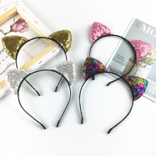 2020 New Fashion Festival Cute Metal Sequined Cat Ear Hair Head band